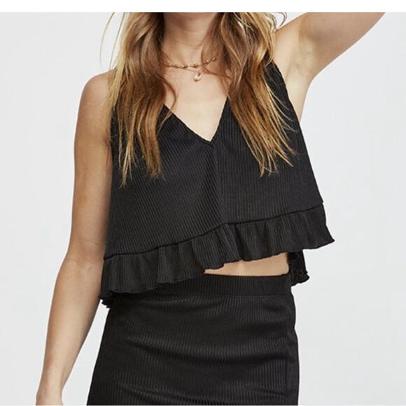 Free People No Excuses Black Ribbed Tank - Picture 1 of 10